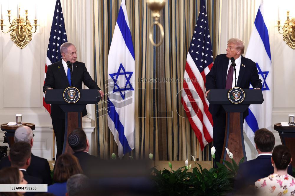 US President Trump welcomes Israeli Prime Minister Netanyahu to the White House