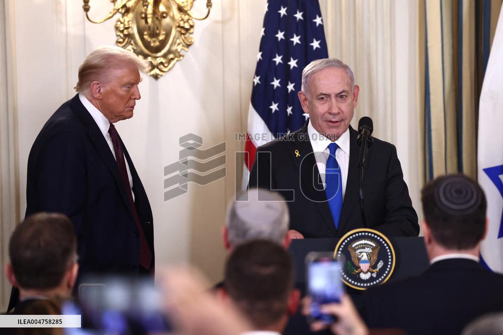 US President Trump welcomes Israeli Prime Minister Netanyahu to the White House