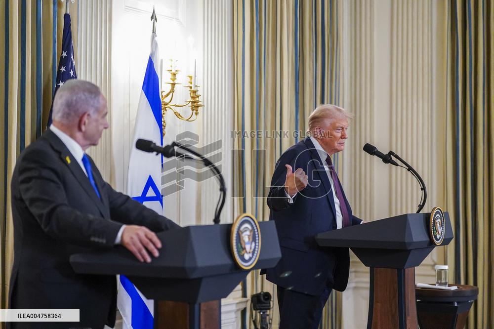 US President Trump welcomes Israeli Prime Minister Netanyahu to the White House