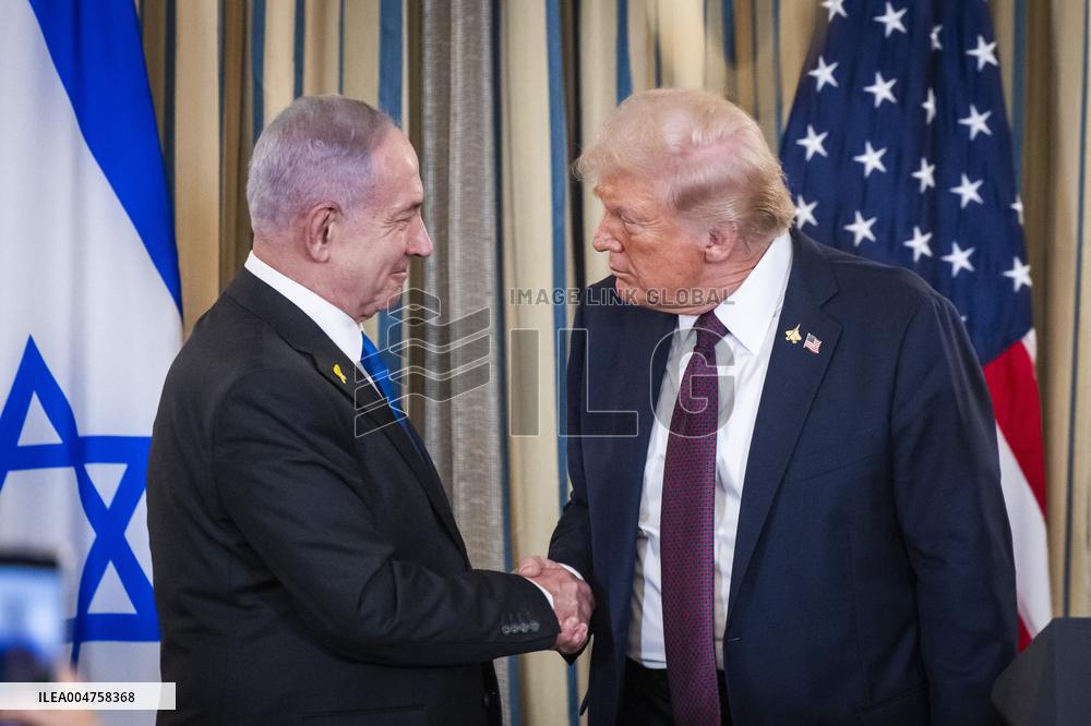 US President Trump welcomes Israeli Prime Minister Netanyahu to the White House