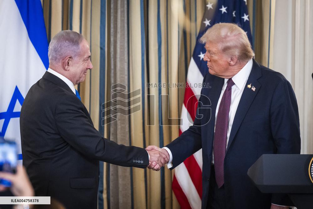 US President Trump welcomes Israeli Prime Minister Netanyahu to the White House