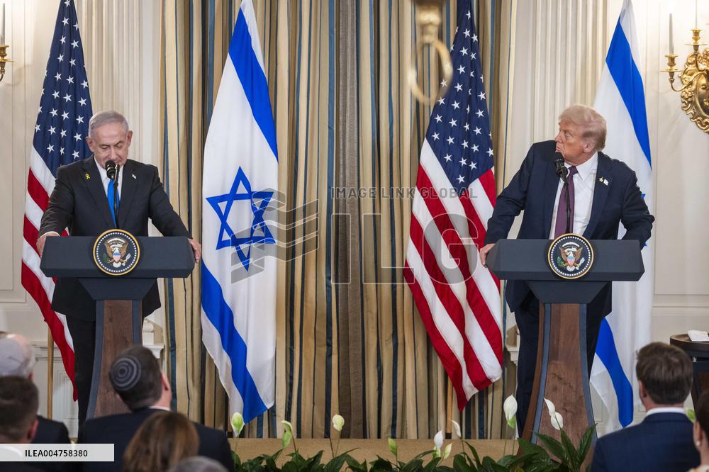 US President Trump welcomes Israeli Prime Minister Netanyahu to the White House