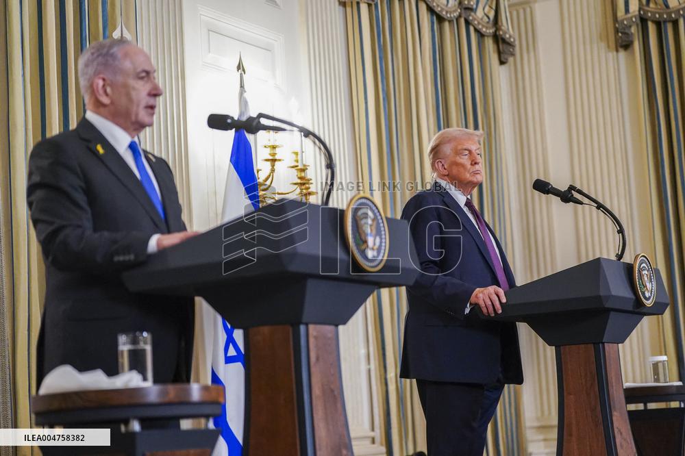 US President Trump welcomes Israeli Prime Minister Netanyahu to the White House