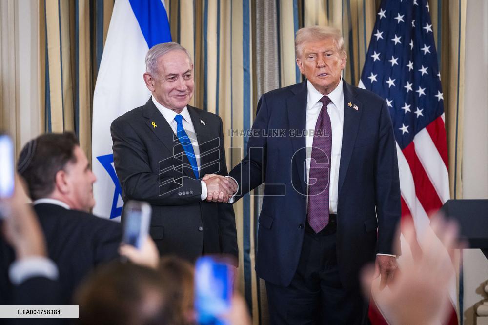 US President Trump welcomes Israeli Prime Minister Netanyahu to the White House