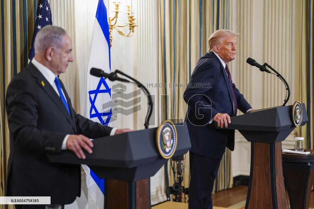 US President Trump welcomes Israeli Prime Minister Netanyahu to the White House