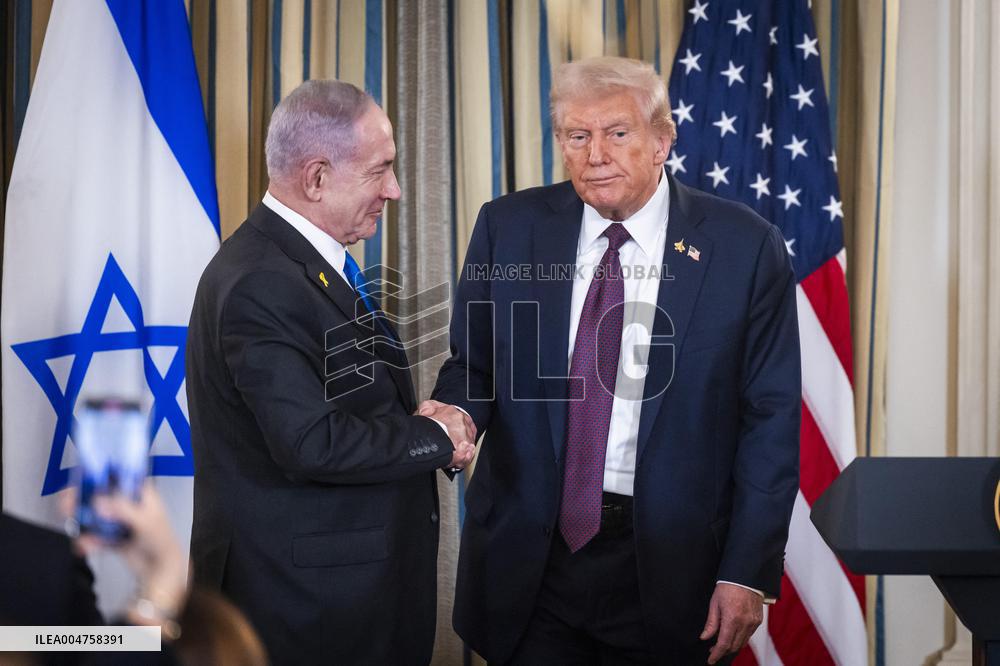 US President Trump welcomes Israeli Prime Minister Netanyahu to the White House