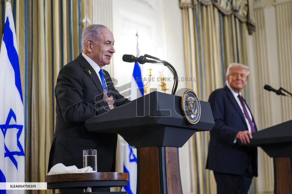 US President Trump welcomes Israeli Prime Minister Netanyahu to the White House