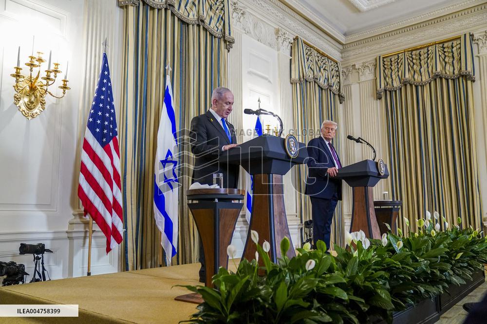 US President Trump welcomes Israeli Prime Minister Netanyahu to the White House