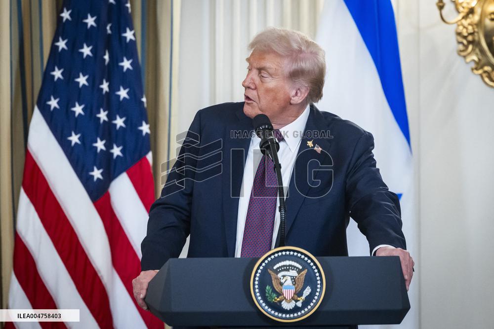 US President Trump welcomes Israeli Prime Minister Netanyahu to the White House