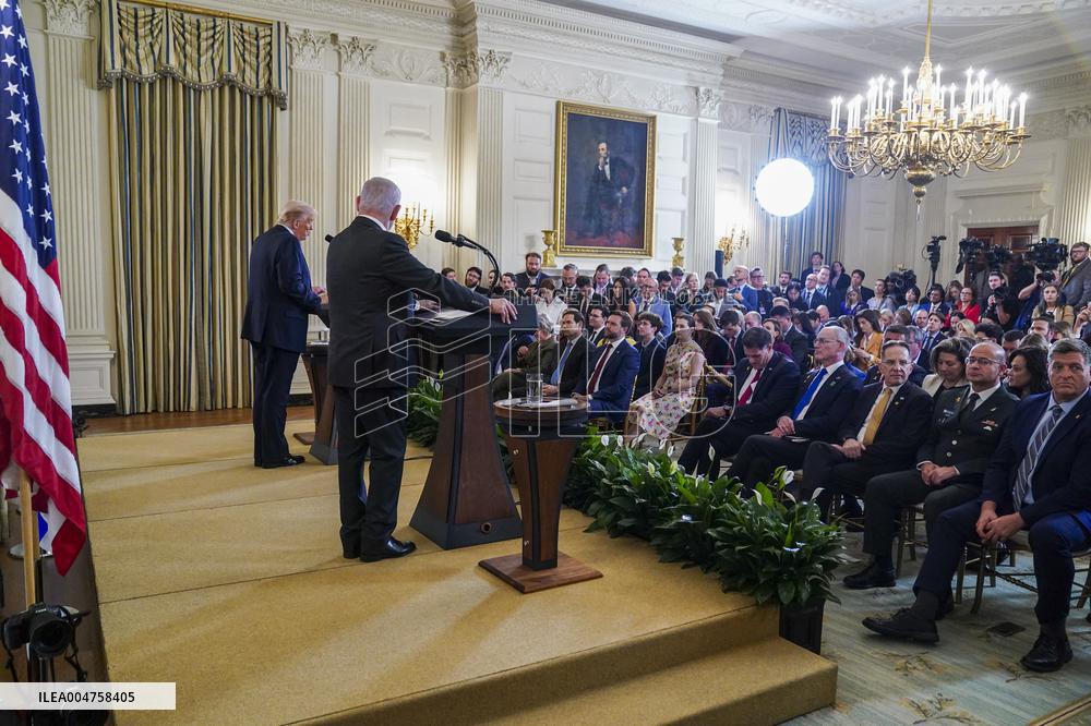 US President Trump welcomes Israeli Prime Minister Netanyahu to the White House
