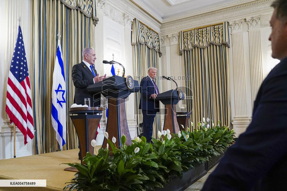 US President Trump welcomes Israeli Prime Minister Netanyahu to the White House