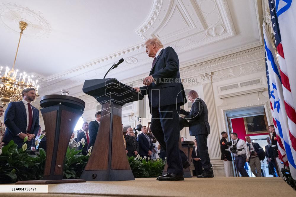 US President Trump welcomes Israeli Prime Minister Netanyahu to the White House