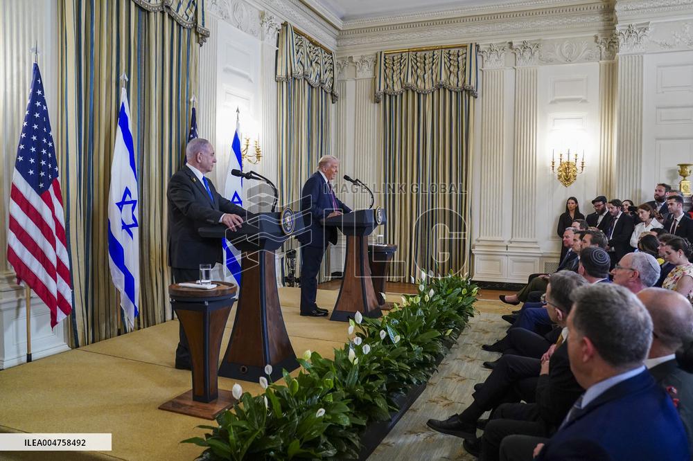 US President Trump welcomes Israeli Prime Minister Netanyahu to the White House
