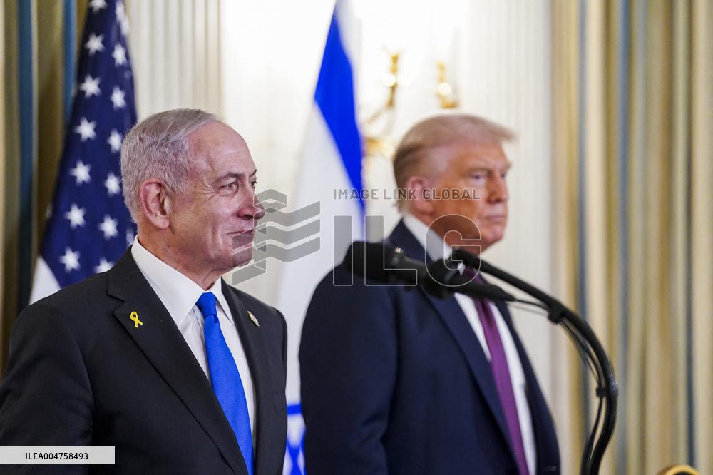 US President Trump welcomes Israeli Prime Minister Netanyahu to the White House