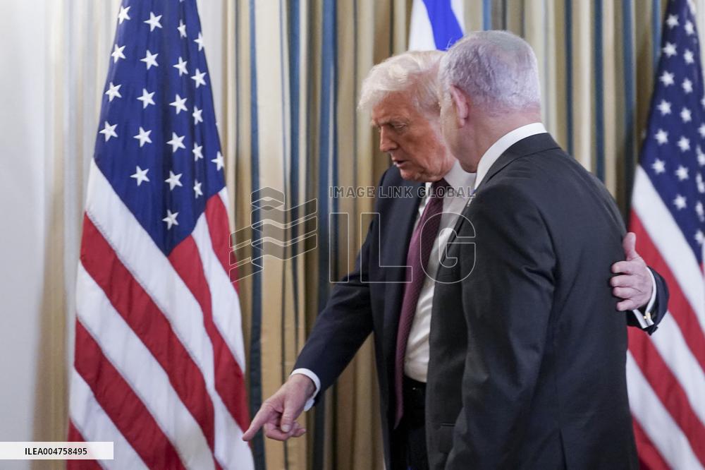 US President Trump welcomes Israeli Prime Minister Netanyahu to the White House