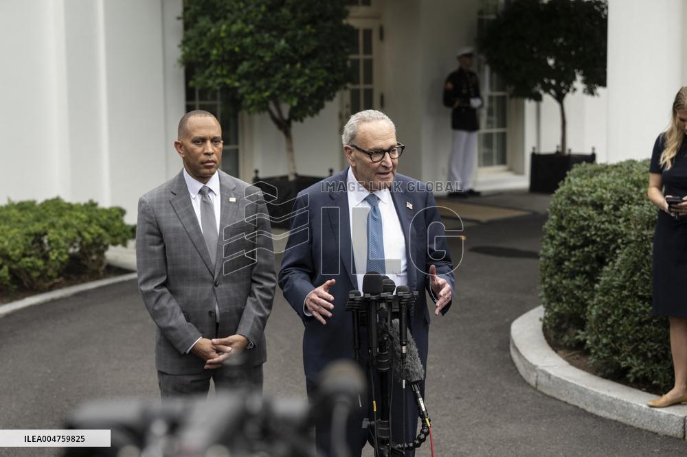 Democratic Leaders Meet Press after Trump Meeting on the Government Shutdown