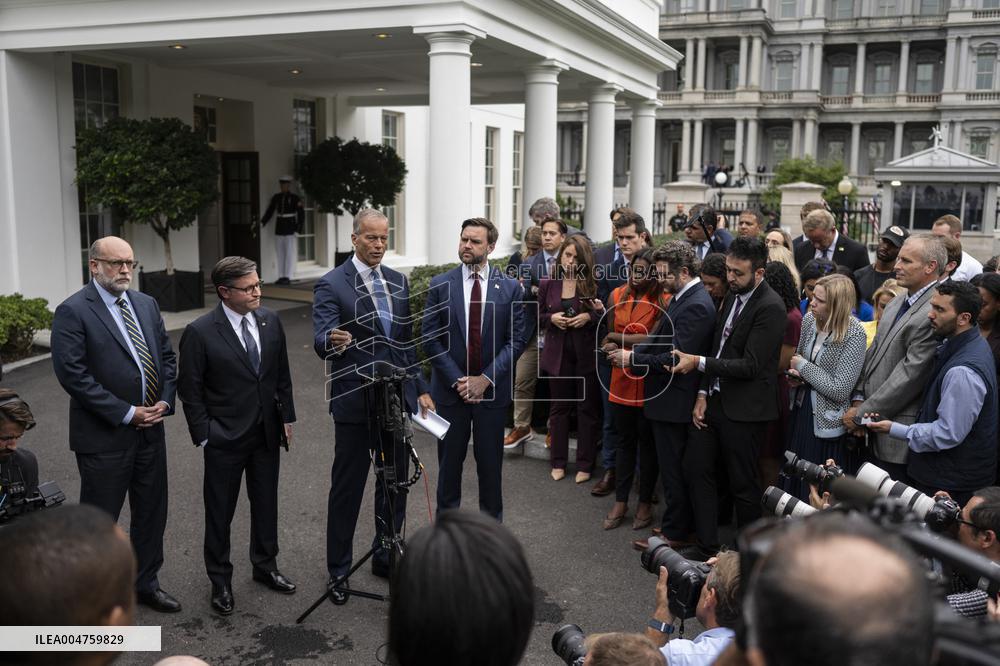 Republican Leaders Meet Press after Trump Meeting on the Government Shutdown