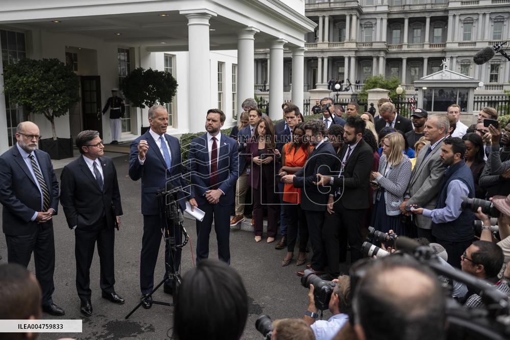 Republican Leaders Meet Press after Trump Meeting on the Government Shutdown