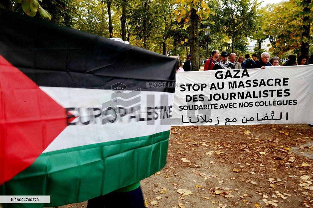 Rally in Support of Journalists in Gaza - Paris