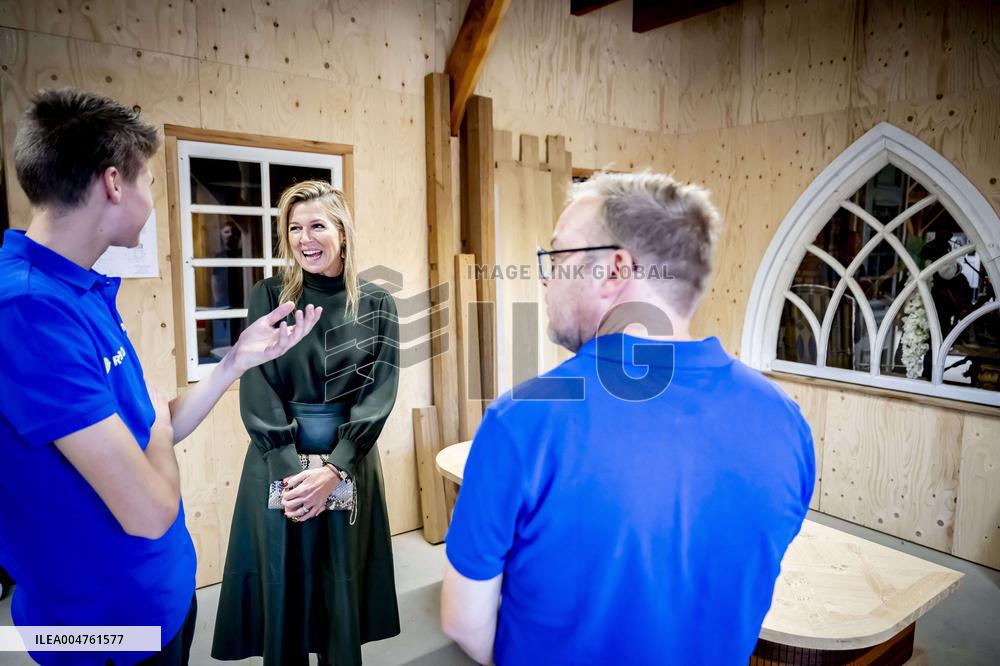 Maxima Visits Practical Center for Craft Training - Netherlands
