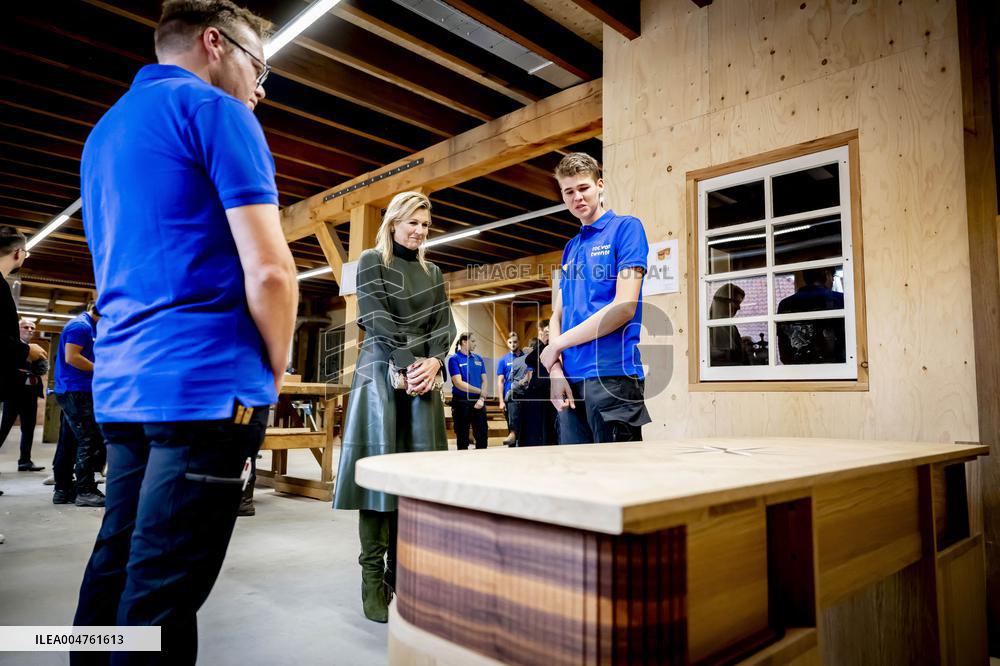 Queen Maxima Visits Practical Center for Craft Training - Netherlands