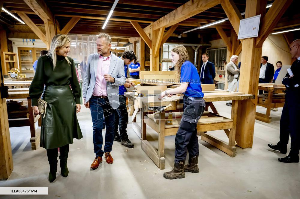 Queen Maxima Visits Practical Center for Craft Training - Netherlands