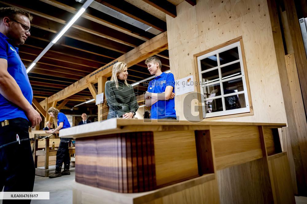 Queen Maxima Visits Practical Center for Craft Training - Netherlands