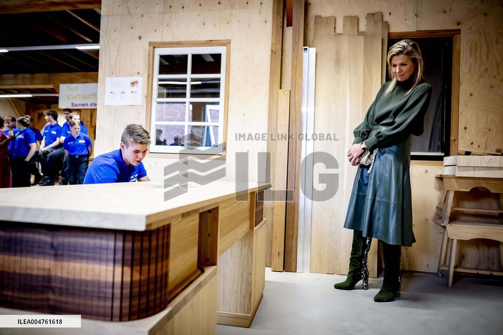 Queen Maxima Visits Practical Center for Craft Training - Netherlands