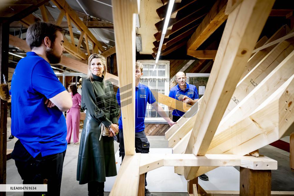 Queen Maxima Visits Practical Center for Craft Training - Netherlands