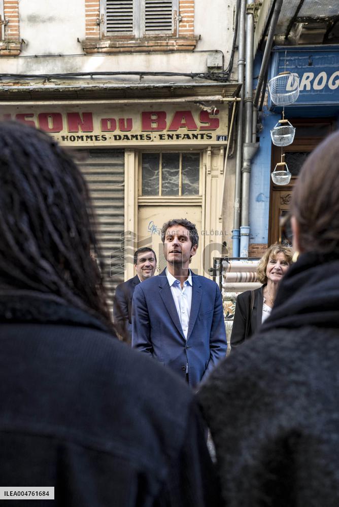 Gabriel Attal Supports Catherine Simonin In Montauban - France