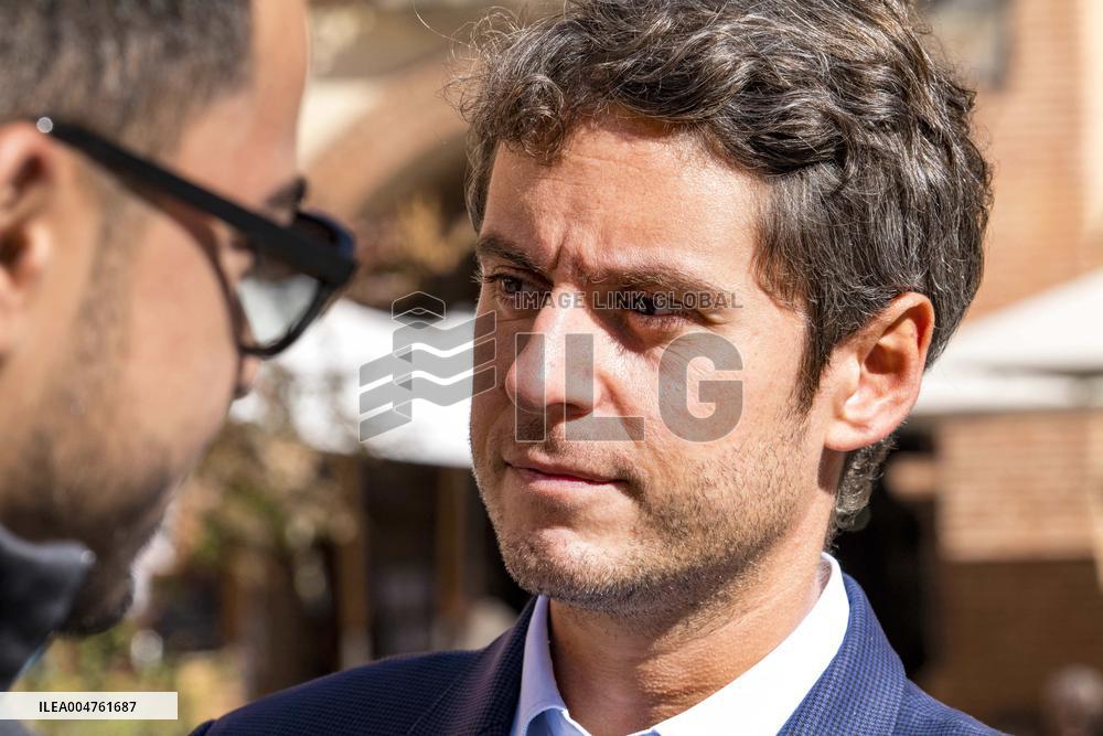 Gabriel Attal Supports Catherine Simonin In Montauban - France