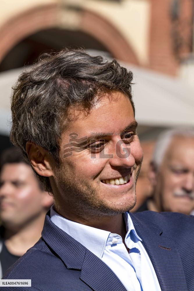 Gabriel Attal Supports Catherine Simonin In Montauban - France