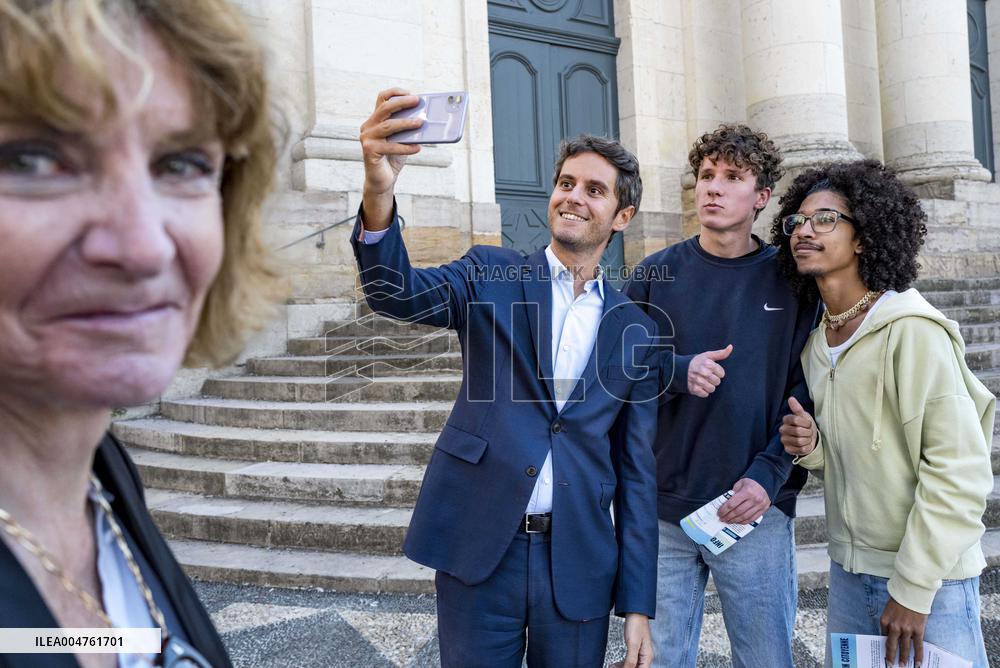 Gabriel Attal Supports Catherine Simonin In Montauban - France