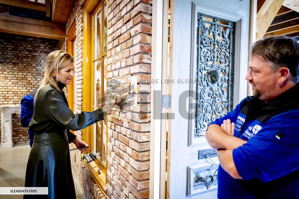 Maxima Visits Practical Center for Craft Training - Netherlands
