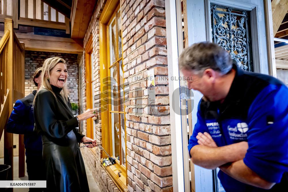 Maxima Visits Practical Center for Craft Training - Netherlands