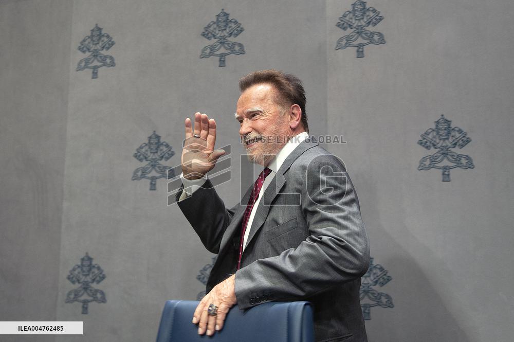 Arnold Schwarzenegger At Raising Hope for Climate Justice Conference - Vatican