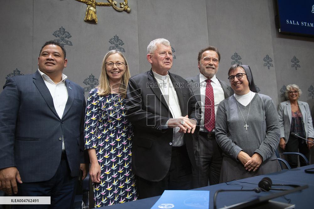 Arnold Schwarzenegger At Raising Hope for Climate Justice Conference - Vatican
