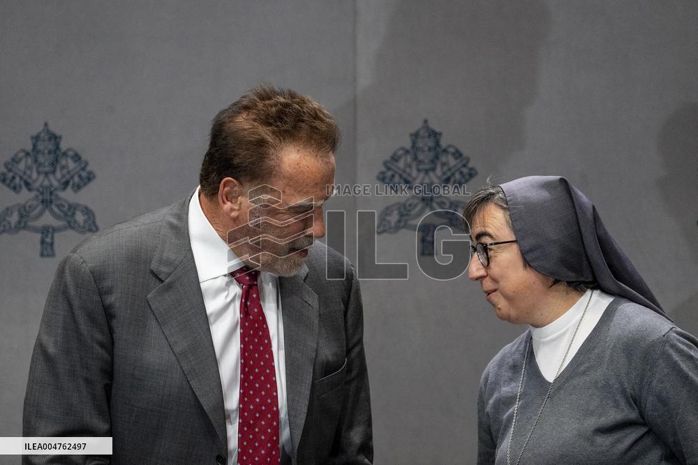 Arnold Schwarzenegger At Raising Hope for Climate Justice Conference - Vatican