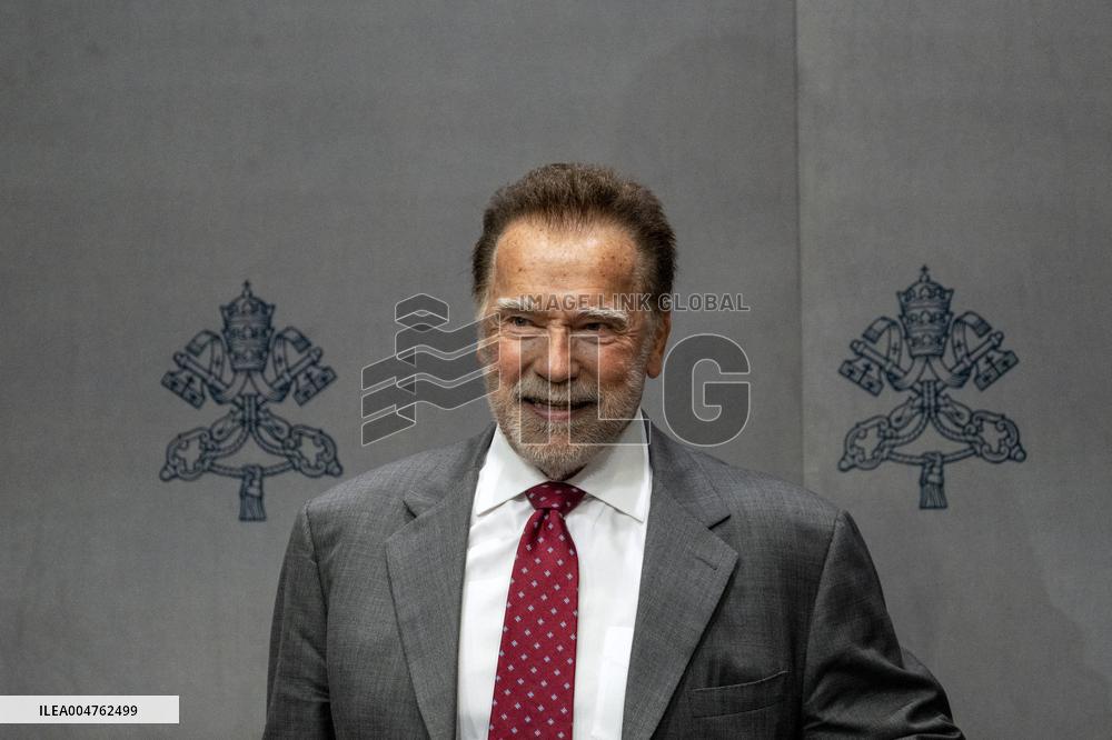 Arnold Schwarzenegger At Raising Hope for Climate Justice Conference - Vatican