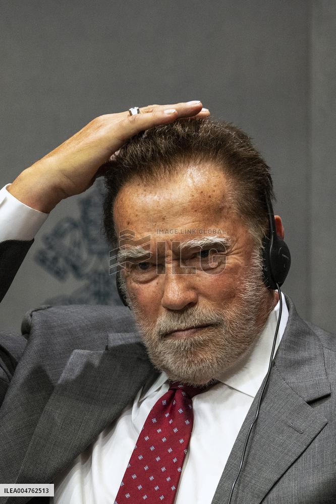 Arnold Schwarzenegger At Raising Hope for Climate Justice Conference - Vatican