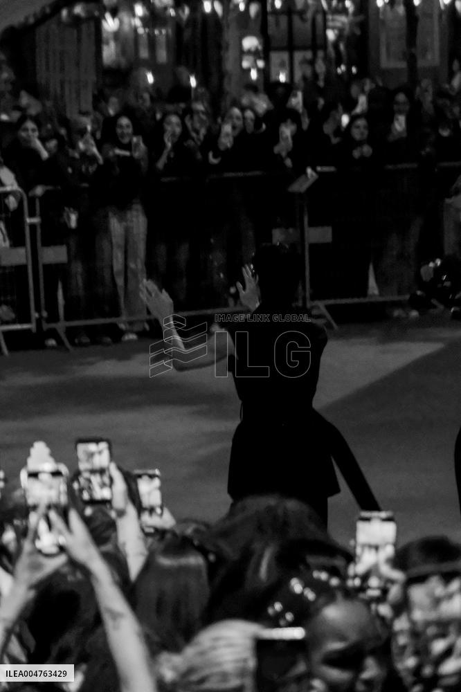 PFW - Wooyoung Enjoys Moment With Fans While Leaving Courreges Show