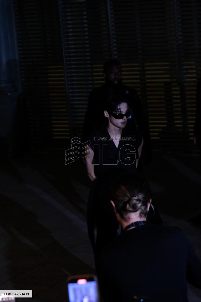 PFW - Wooyoung Enjoys Moment With Fans While Leaving Courreges Show