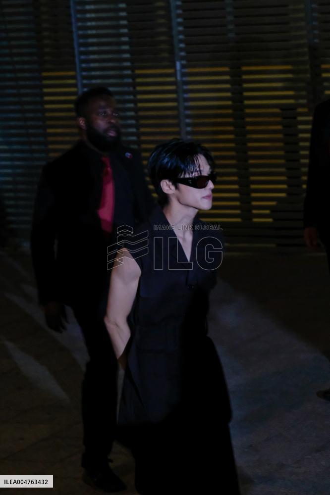 PFW - Wooyoung Enjoys Moment With Fans While Leaving Courreges Show