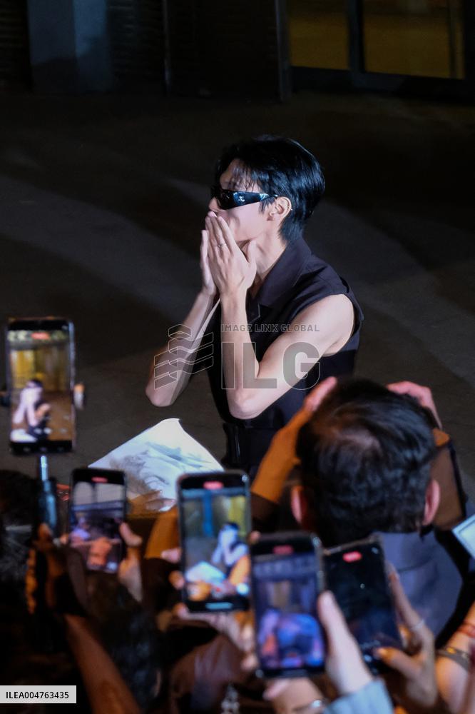 PFW - Wooyoung Enjoys Moment With Fans While Leaving Courreges Show