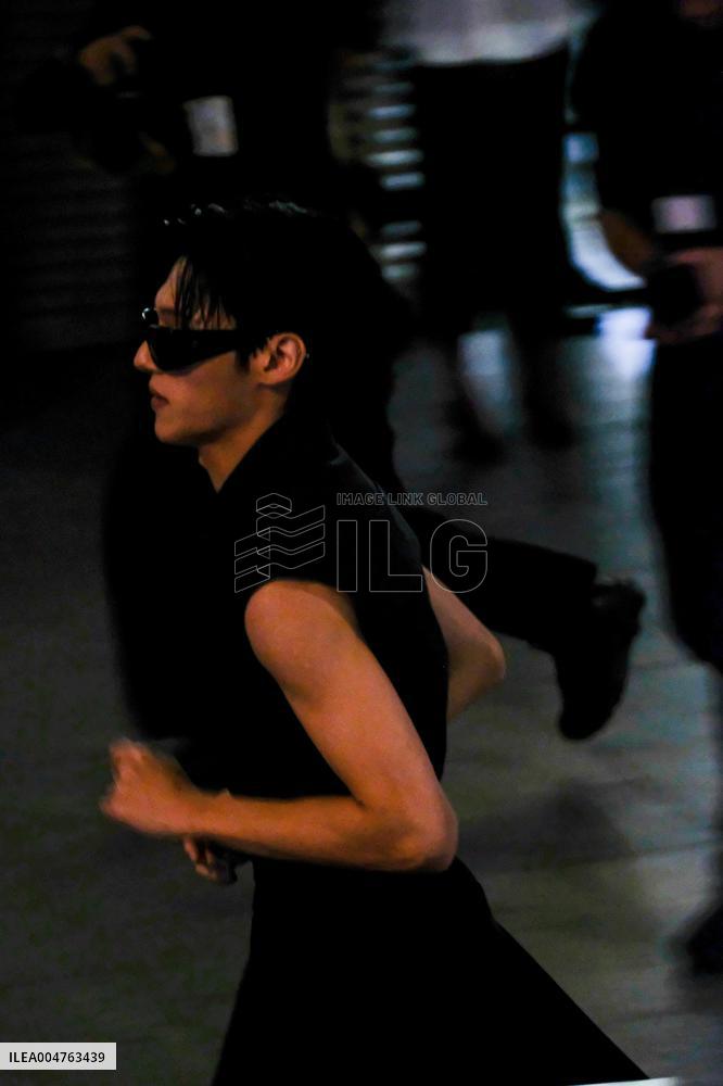 PFW - Wooyoung Enjoys Moment With Fans While Leaving Courreges Show