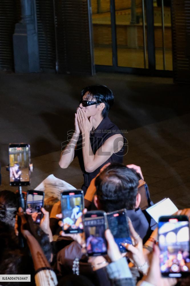 PFW - Wooyoung Enjoys Moment With Fans While Leaving Courreges Show