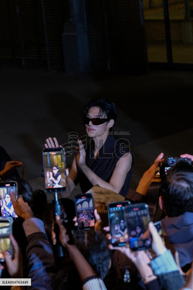 PFW - Wooyoung Enjoys Moment With Fans While Leaving Courreges Show