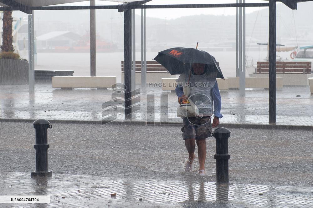Rains Cause Road Cuts In Ibiza - Spain