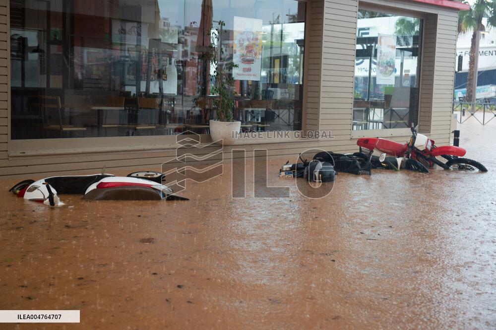 Rains Cause Road Cuts In Ibiza - Spain