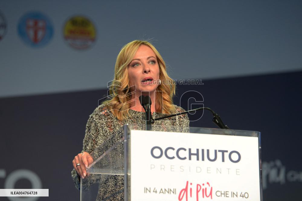 Giorgia Meloni Attends Regional Elections In Lamezia Terme - Italy
